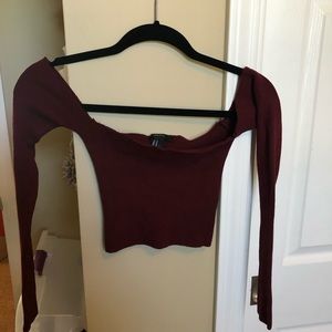 Off the shoulder cropped sweater